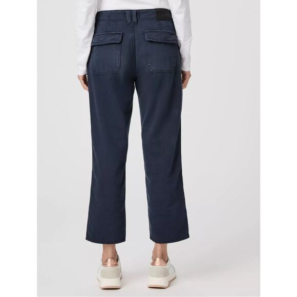 NWT PAIGE Kirby StraightLeg Jeans Vintage Dark Blue Utility Flap Pockets Size 27 - Picture 9 of 10